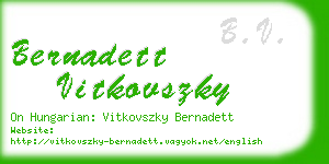 bernadett vitkovszky business card